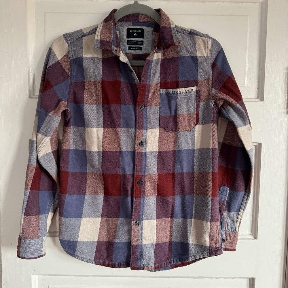Quicksilver Plaid Flannel Button Down